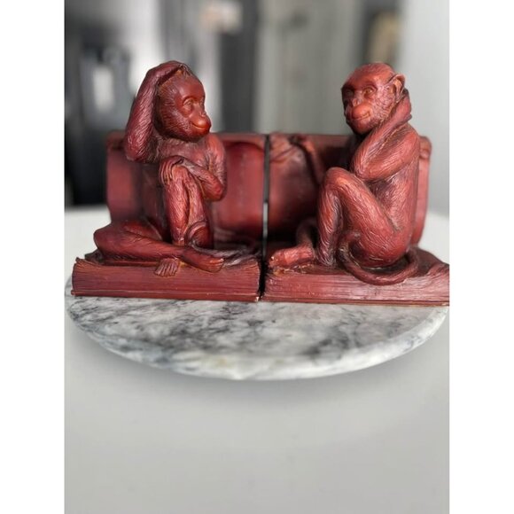 Monkey Bookends A pair of resin by Andrea Sadek